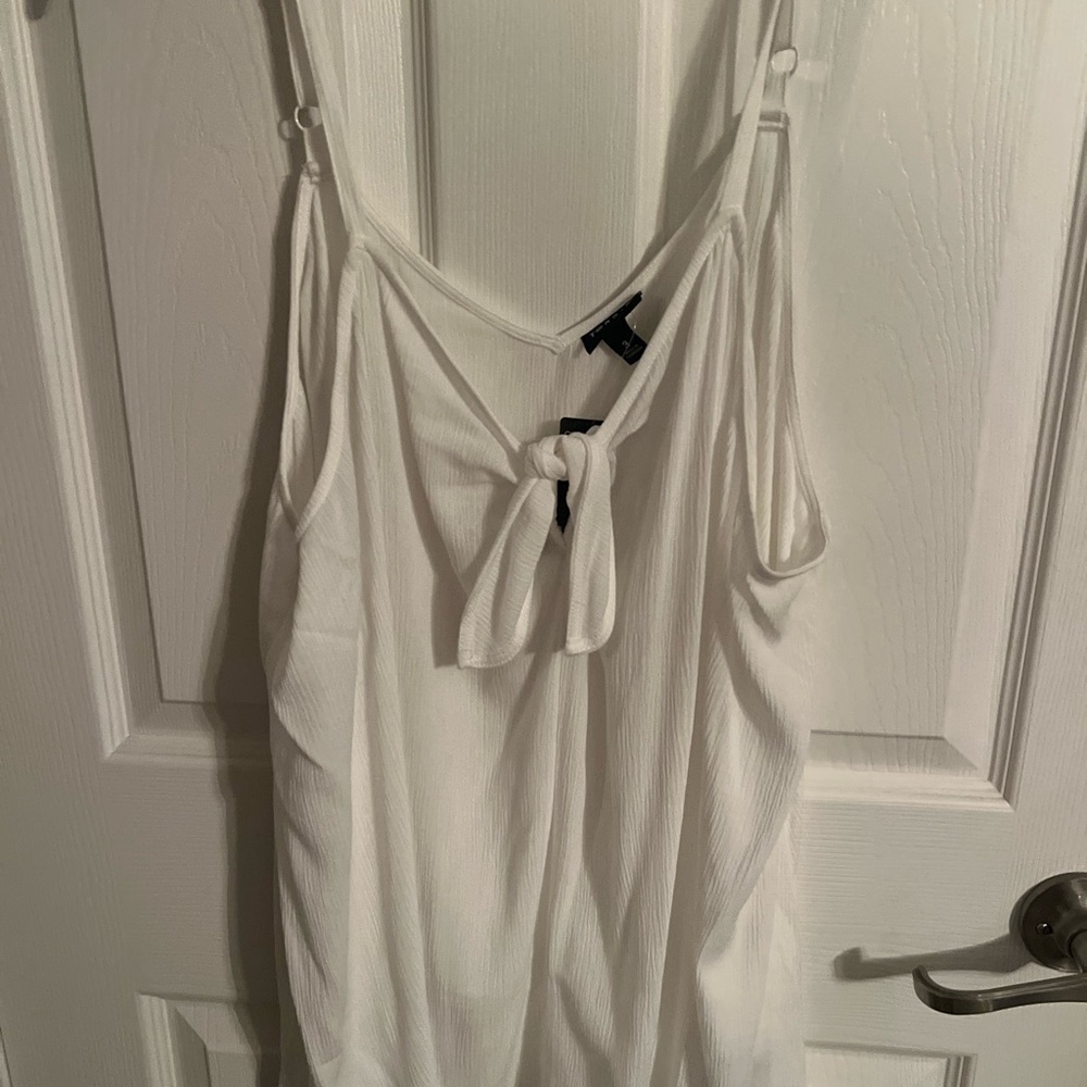 torrid White Tie-Front Ribbed Camisole